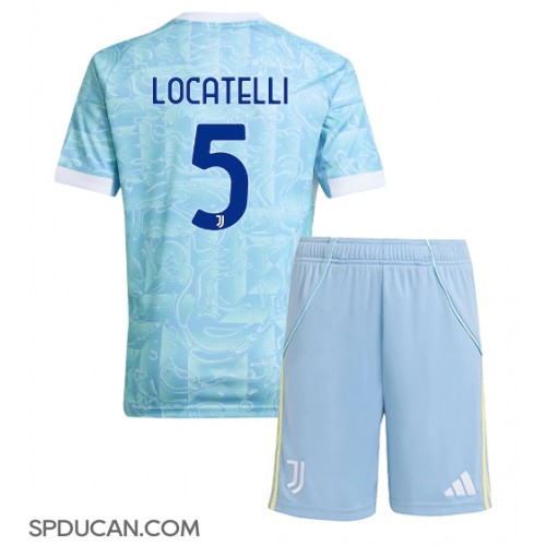 Dječji Nogometni Dres Juventus Manuel Locatelli #5 Gostujuci 2025-26 Kratak Rukav (+ Kratke hlače)